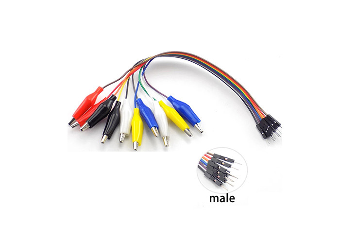 Мужчина кроссового провода 10pin цикла испытания 20cm соединения DIY с аллигаторными зажимами