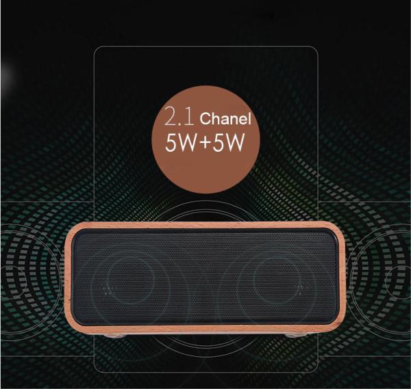 Super Bass Wooden Desktop Speakers / Wooden Phone Speaker 4.2 Bluetooth Version