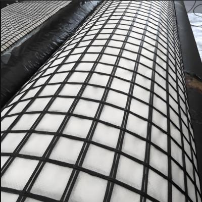 High Spped Road Project Fiberglass Geogrid 120-120 Kn/M Reinforcement For High Way Road Express Road Construction Subgrade