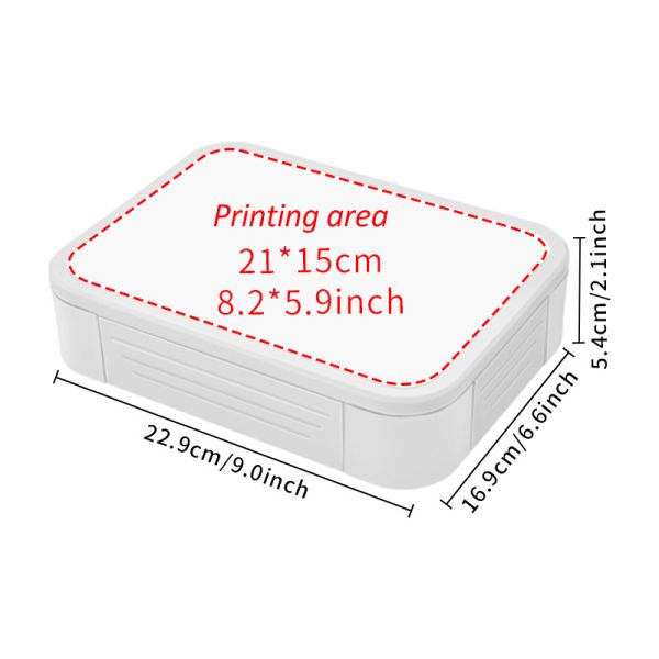 Multiple Partitions Food-Grade Sublimation Plastic Lunch Boxes For Kids Printable Sublimation Blanks Picnic Box Food Storage Container