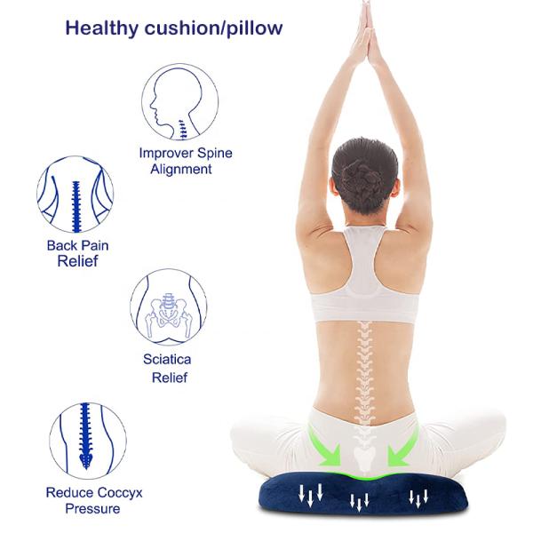 Office Chair Memory Foam Cushion with Gel Seat Cushion and Knitted Fabric Inner Cover
