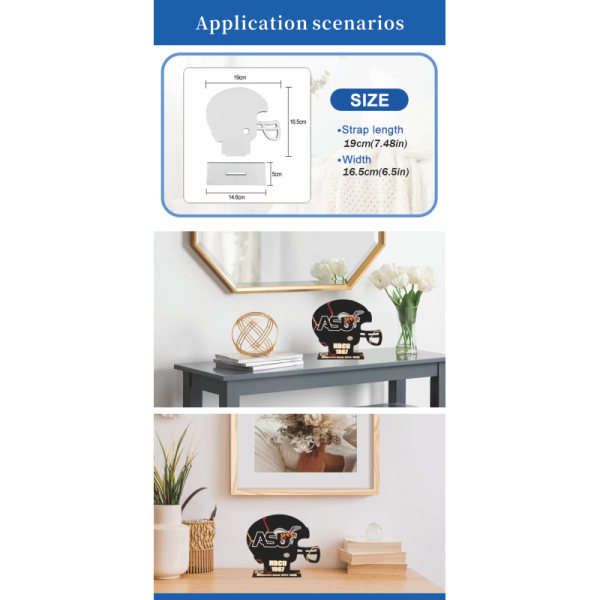 ZELOYAUT High Quality Print Picture Wood Frame Wholesale Wooden Helmet Sublimation Photo Frame Nice Desk Decoration Gift