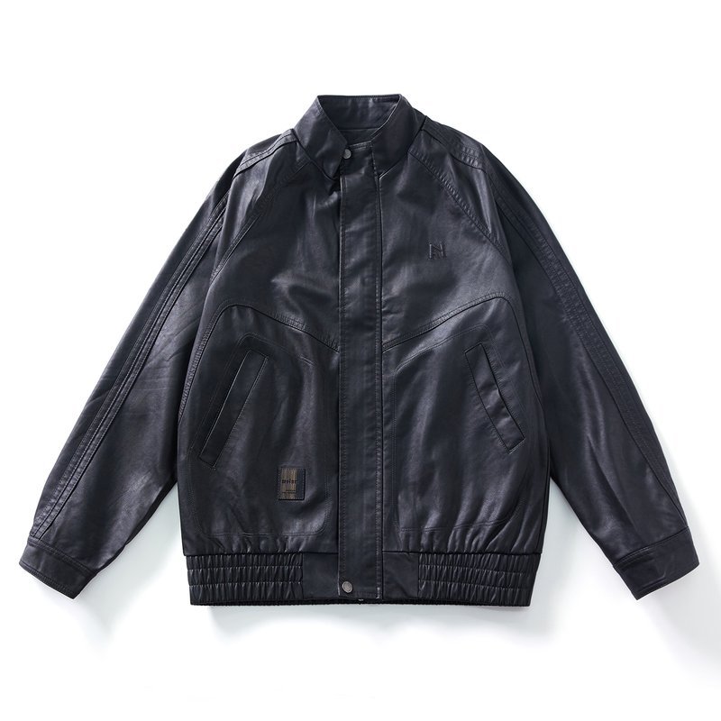 Daily Ribbed Hem faux leather jacket wholesale Long Sleeve Autumn 2026 Custom (YY-J034)