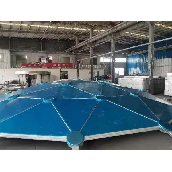 Toit de dôme géodésique en aluminium résistant aux intempéries, installation rapide pour le stockage d'eau potable et de réservoirs de stockage d'huile