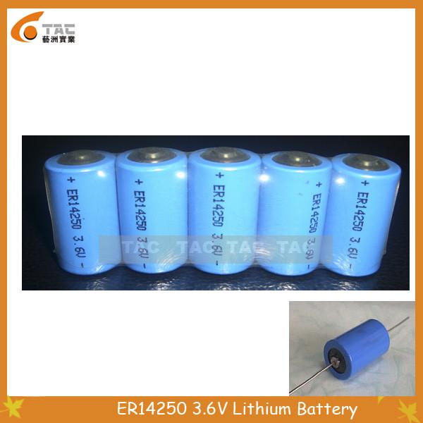 Tipo bateria de Energry de 3.6V 14250 1200mAh LiSOCl2 para dispositivos eletrónicos militares