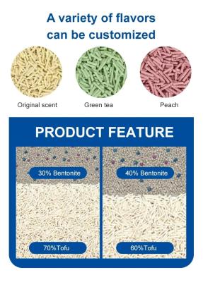Colorful Bentonite Tofu Mixed Cat Litter OEM ODM Tofu Clumping Cat Litter