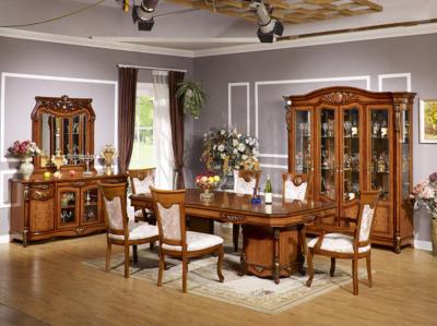 Xinyu Combination Luxury Wood Dining Room Sets European Dining Table Set 6 Seaters