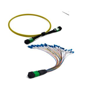 Singlemode 12 Fiber Optic MPO MTP Patch Cord with 3.0mm Ruggedised Design and 8/12 Cable Color for High-Density Data Centers
