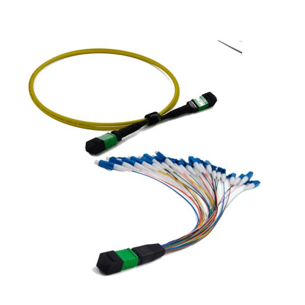 Singlemode 12 Fiber Optic MPO MTP Patch Cord with 3.0mm Ruggedised Design and 8/12 Cable Color for High-Density Data Centers