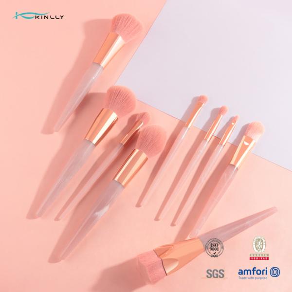 Aluminum Ferrule Premium Makeup Brush Set 9pcs Synthetic Hair OEM