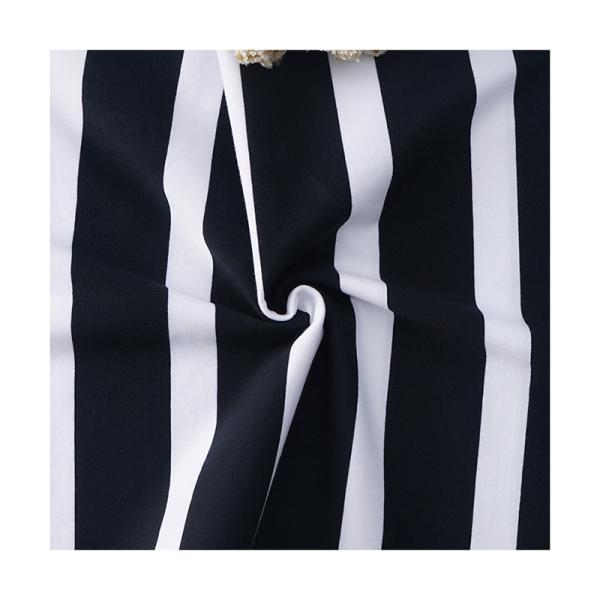 Skin Friendly Striped Stretch Fabric , 175gsm Knit Combed Cotton Fabric For T - Shirt