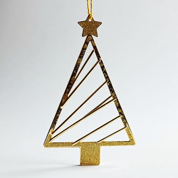 Effortlessly Complement Any Holiday Decor Business Promotion Gifts Gold Glitter Star Tree Ornament