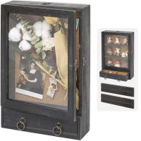 Wooden transparent cover specimen box dried flower plant preserved flower collection display box photo frame  wood photo frame
