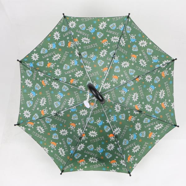 Child Kids Rain Umbrella Full Color Printing OEM Custom Design Zinc Plating Metal Pole