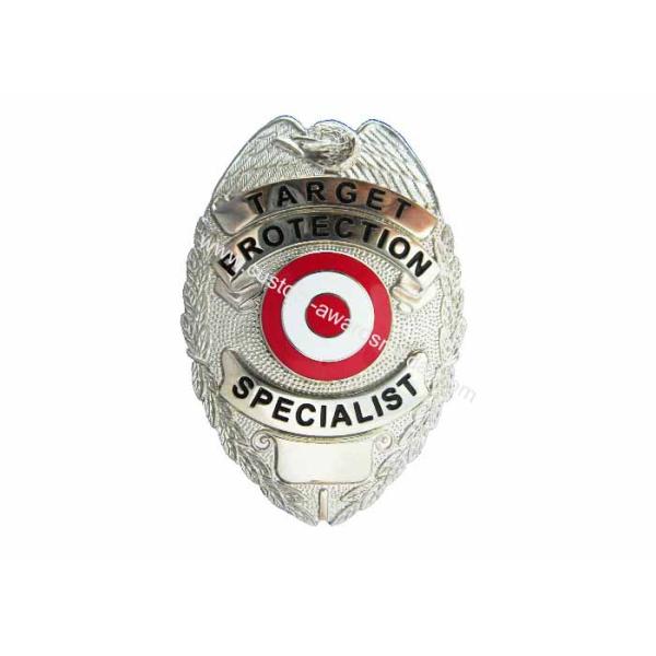 3D Metal Die Stamping Police Badge, Brooch Souvenir Badges with TwoTones Plating