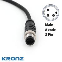 M12 Conectores de sensores com cabo de PVC Código A Conector industrial direto IP67