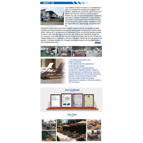 Muebles para exteriores Jardín Set comedor Revestido sillas de ratán con PU importado y marco de 5 años