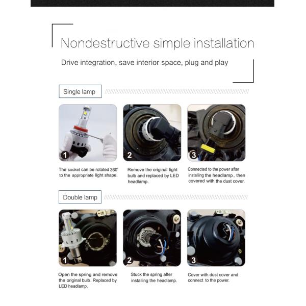 40000lm 6500K 8000K Motorcycle Headlight Bulb 9005 9006/9012