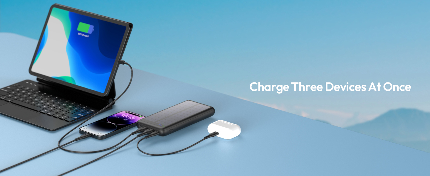 USB C портативное солнечное зарядное устройство 27000mAh для мобильного телефона планшет ODM