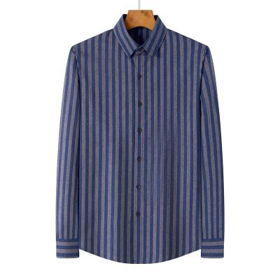 Camiseta de algodão de manga longa e azul escuro respirável para moda casual masculina no outono de 2021