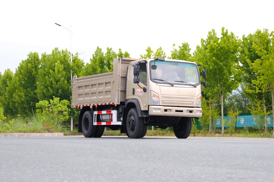 Export Dongfeng four-wheel-drive flathead dump truck