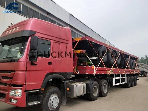 Safety Transport Flatbed Container Trailer Transport 40 Ft With Linglong Tire