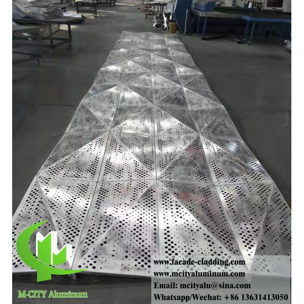 revêtement de façade extérieure feuille de métal 3D design perforation modèle revêtement PVDF