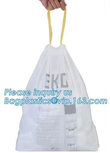 Garbage bags 10 Liter Drawstring Bathroom Trash Bags Mini Wastebasket Can Liners for Home Office Bins, bagease, pack