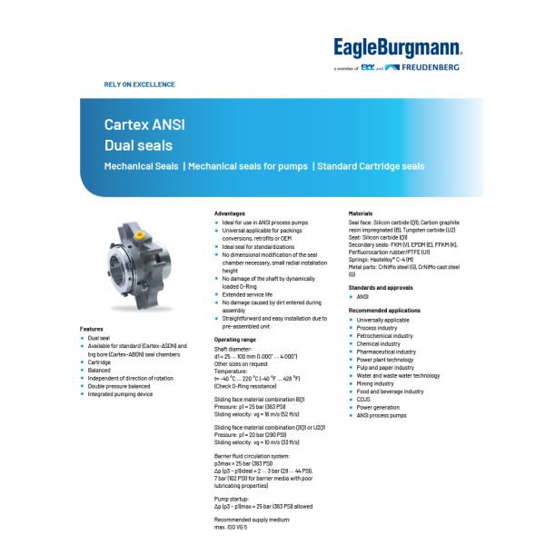 O Ring EagleBurgmann Mechanical Seal 25mm - 100mm Mechanical Packing