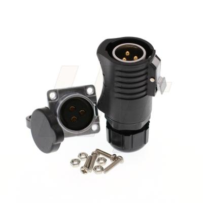 LP20 3 Pin Aviation Circular Power Connector Male Female Cable Plug Panel Mount Socket