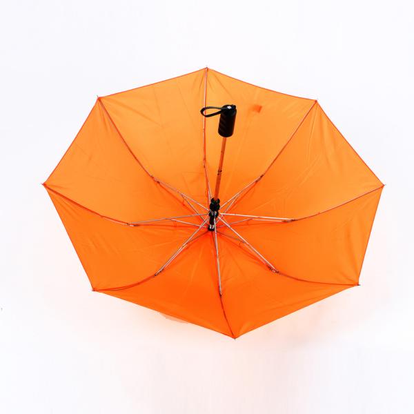 Orange Collapsible Golf Umbrella , Lady Fashion Windproof 2 Fold Umbrella
