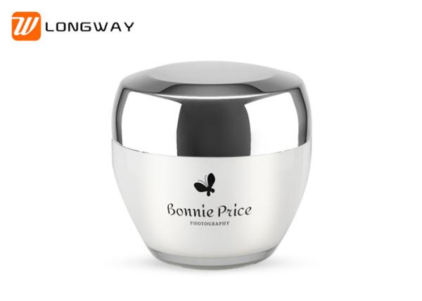 Round Silver Cap Airless Pump Jar / Acrylic Lotion Bottle For Facial Cream