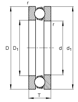 Шарикоподшипник 51308 высокоскоростного шарикоподшипника осевой тяги открытый 51309 51310