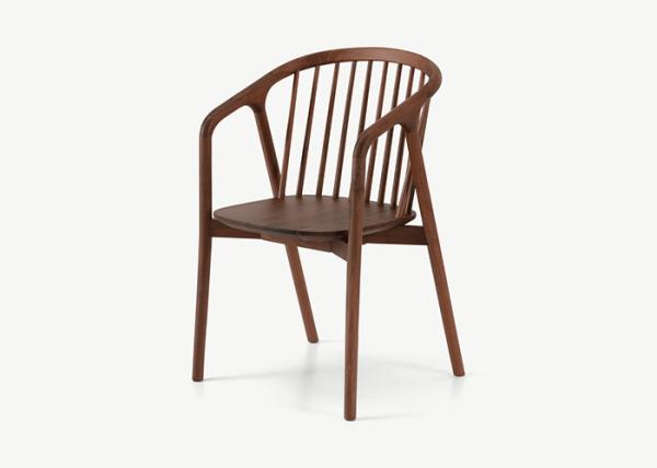 OEM Hotel Restaurant Dining Chair Armchair Solid Wood Frame Single Chair