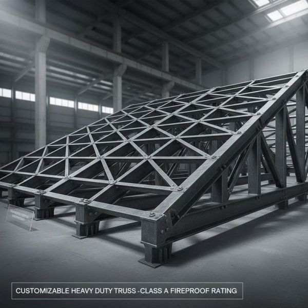 Customizable Heavy Duty Truss with 30% Roof Pitch and Class A Fireproof Rating for Large Scale Buildings