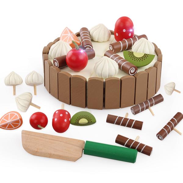 17PCS Simulation Wooden Mini Kitchen Set DIY Magnetic For Early Educational