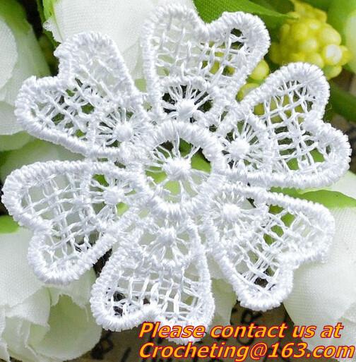 Retro Fashion Cotton Crochet Lace Collar Gorgeous Flower Motif Neckline Faux Collar for Dr