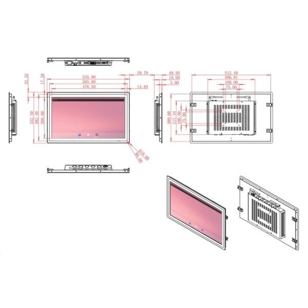 21.5-Inch panel mount monitor with stereo audio for advertisements and promotions
