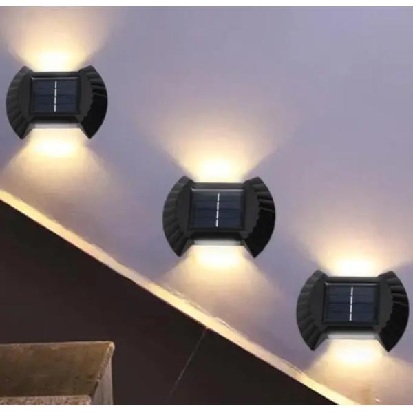 Warm White Solar Powered LED Wall Lights for Garden Patio Garage Driveway Up Down Lamp