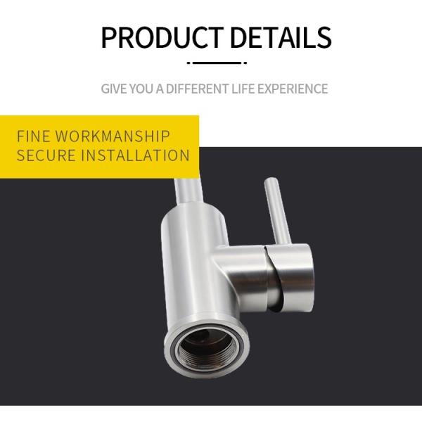 SONSILL Kitchen Luxury 304 Stainless Steel Single Handle Wire Drawing Sink Faucet