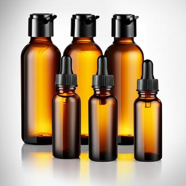 Amber Cosmetic Bottles with Screw Cap The Perfect Addition to Your Beauty Routine