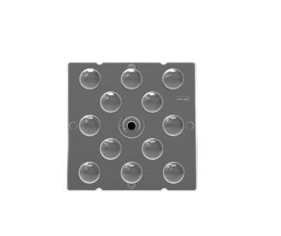 Practical 50x50mm LED Spotlight Lens , Spherical 60 Degree LED Lens