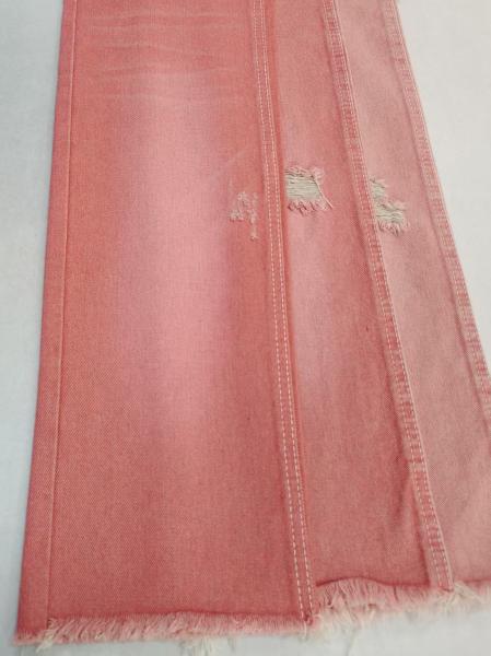 Ventas de fábrica Tejido color rosa estilo Twill izquierdo 10,6 oz Tejido de denim con 10 * 7 Construcción JSD3023P para jeans