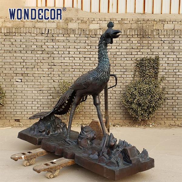 Estatua de pájaros de fuego mítico Bronce Phoenix Escultura