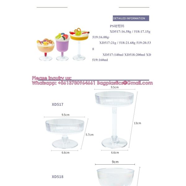 Mini Dessert Cups With Spoons, Clear Plastic Parfait Glasses With Gold Rim, Small Cake Shooter Cups For Party Wedding Events Supplies