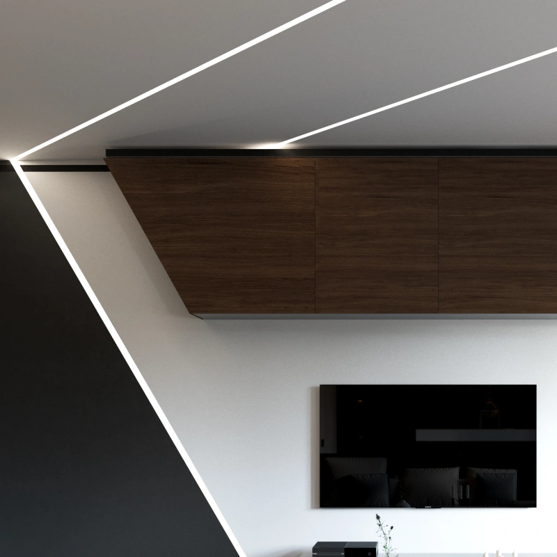 Led aluminum channel with PC diffuser fot Recessed linear lighting
