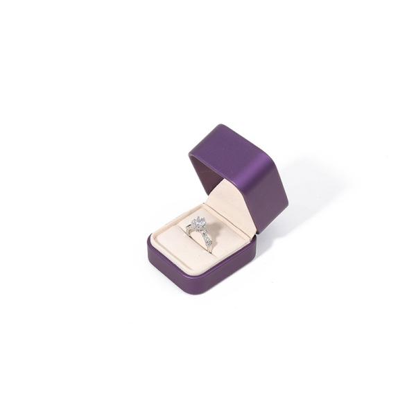 Premium Square Purple Pu Leather Jewelry Box for Jewelry Set