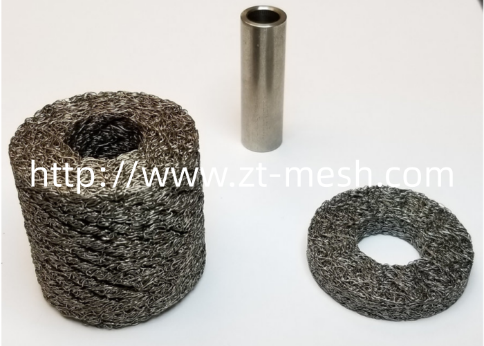 Customized Isolator Compressed Knitted Wire Mesh 10mm - 55mm 90% Filter For Automobile Engine
