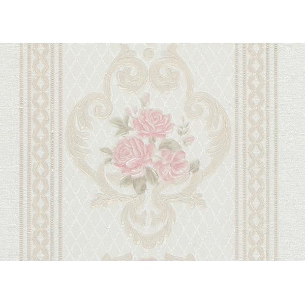 White Living Room Wallpaper / Modern Home Furnishing Wallpaper , Rustic Floral