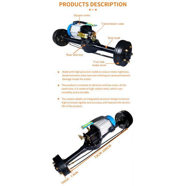 6 años de vida de triciclo eléctrico para adultos E Rickshaw y motor con tambor/disco/freno de aceite